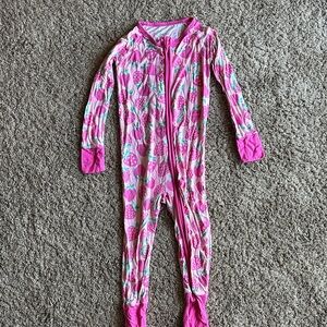 Little Sleepies Pink Strawberry Kids One Piece